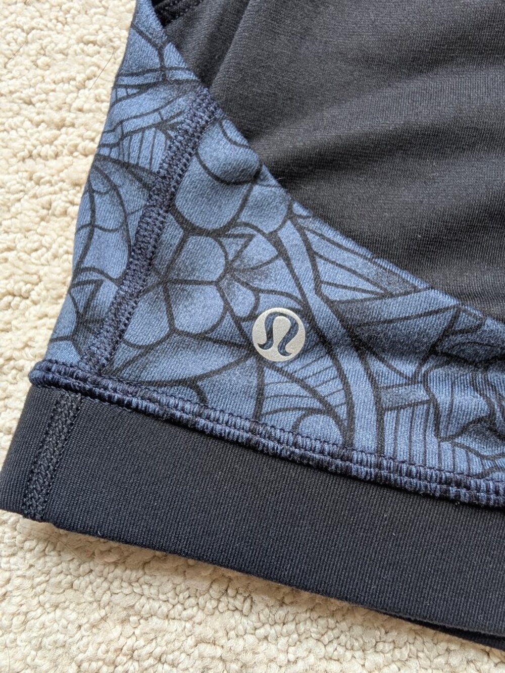 Lululemon 50 Rep Bra Women's 12 Prisma Inkwell Black Sports Run Yoga print blue - Picture 5 of 9